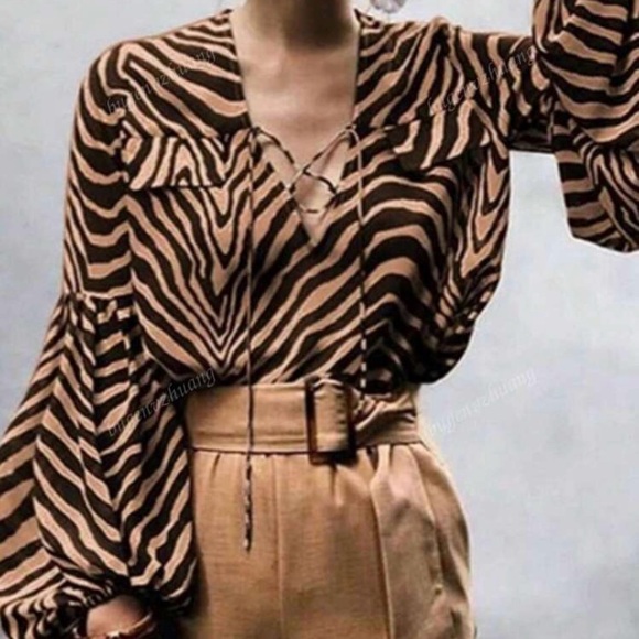 Zebra Print Women's Top - Picture 3 of 5